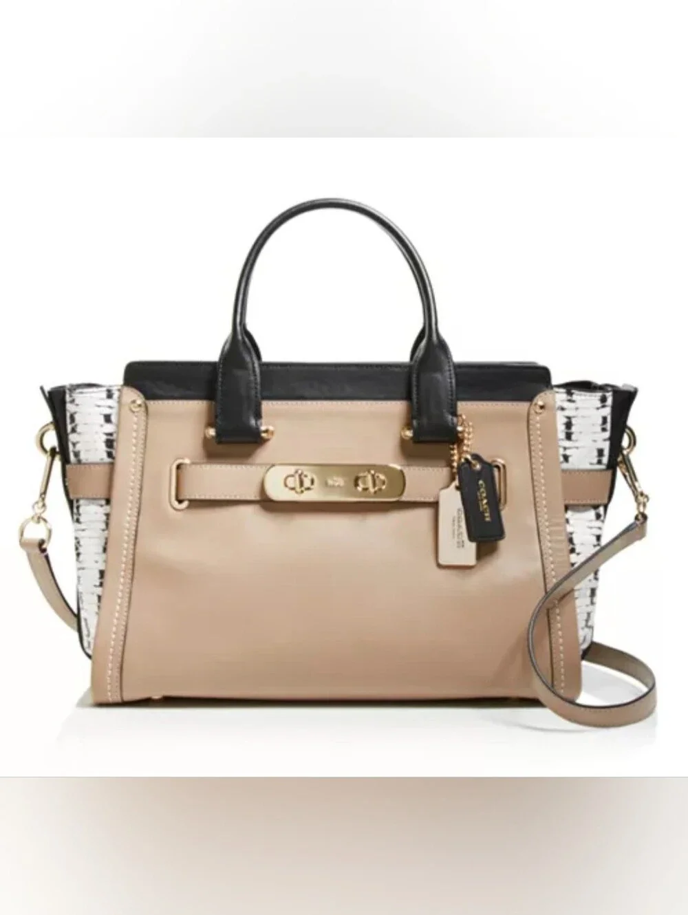 COACH Color Block Exotic Swagger Satchel (Style No. 36496) in the 